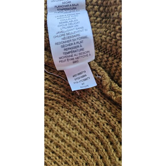 Chicos Textured Lacework Cowl Neck Pullover Sweater Tunic Golden Brown 2 Large - Picture 8 of 8